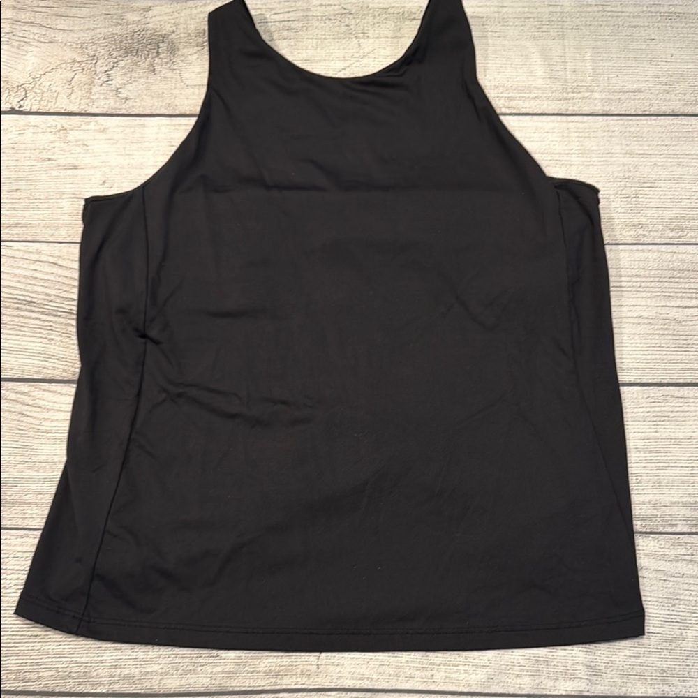 Women’s Athleta racerback tank no size tag PTP approx 16” black